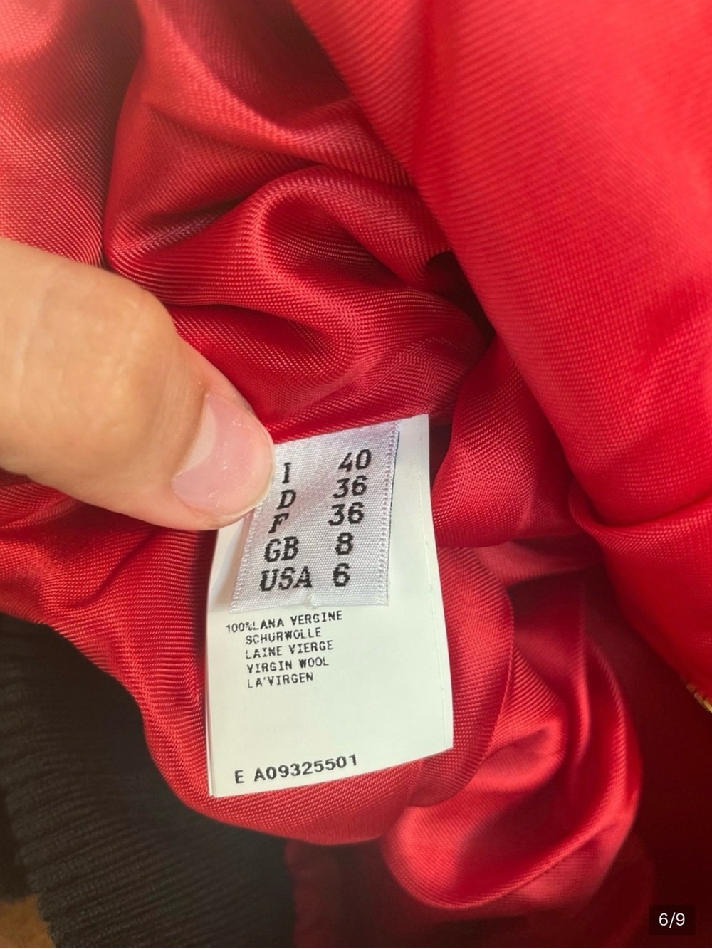 Moschino Red and Black Cropped Varsity Jacket with Gold Zip Size 6 - Picture 6 of 9